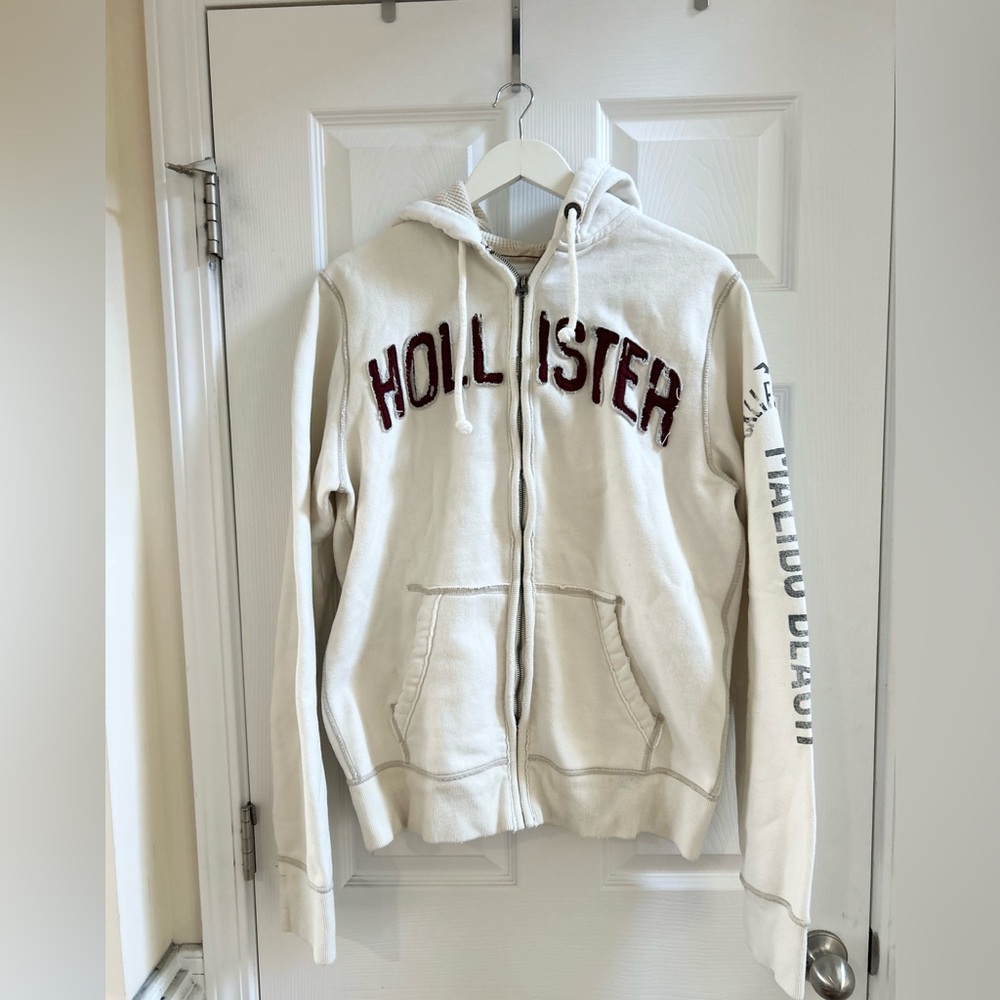 Hollister Vintage  Spellout Surf Skater thermal Essential Zip Up Men Size L